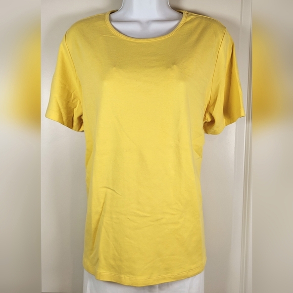 Kim Rogers Tops - KIM ROGERS Plus Size Solid Short Sleeve Yellow T-Shirt - Size 1X or 16/18W